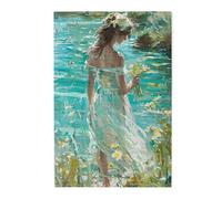 Liorosa Puzzle di luce screziata per adulti 1000 pezzi, bellezza coronata floreale in acque azzurre, regalo antistress, stile pittura ad olio, esercitare abilità pratiche e pensare