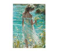 Liorosa Puzzle di luce screziata per adulti 500 pezzi, bellezza coronata floreale in acque azzurre, regalo antistress, stile pittura ad olio, esercitare abilità pratiche e pensiero