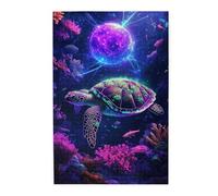 Liorosa Puzzle di mare fantasy per adulti 1000 pezzi, tartarughe colorate del mondo subacqueo, colori incredibilmente vivaci, goditi il processo di risoluzione del puzzle, attività divertenti per le
