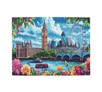 Liorosa Puzzle di paesaggi europei per adulti, 500 pezzi, arte moderna, punti di riferimento classici, illustrazioni architettoniche, colori vivaci, pezzi si adattano perfettamente, sfida a te stesso
