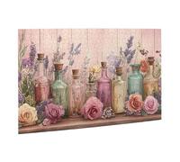 Liorosa Puzzle di poesia in bottiglia per adulti 500 pezzi, fiori in bottiglia vintage, puzzle romantico in legno, goditi il processo di risoluzione del puzzle, esercita abilità pratiche e pensiero