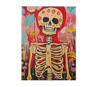Liorosa Puzzle di teschio e fiori per adulti 500 pezzi, un caos colorato per i fanatici del puzzle, ogni pezzo è unico, opere d'arte mozzafiato, ideale per il relax e l'esposizione per gli