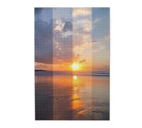Liorosa Puzzle di tramonti ritardati per adulti 1000 pezzi, tramonti sulla spiaggia in momenti diversi, sfida a te stesso, goditi il processo di risoluzione del puzzle con la tua famiglia e regalalo