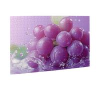 Liorosa Puzzle di uva fresca per adulti 500 pezzi, frutta ricoperta di rugiada con effetto dinamico spruzzi d'acqua, ogni pezzo è unico, adatto per la ricreazione in famiglia, per gli amanti della