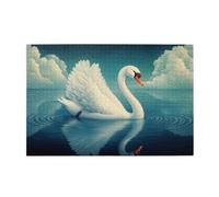 Liorosa Puzzle elegante del lago dei cigni per adulti 1000 pezzi, puzzle in legno con estetica classica vintage, ideale per serate di gioco, rilassati e goditi il divertimento di risolvere i puzzle