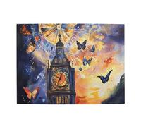 Liorosa Puzzle Fantasy Clock Tower per adulti, 500 pezzi, numeri romani neri e compagni alati svolazzanti. Divertiti a risolvere puzzle con familiari e amici, design unico e bello