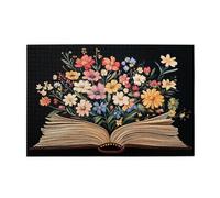 Liorosa puzzle libro di fiori per adulti 1000 pezzi, fiori ad acquerello emergono dal libro antico, ogni pezzo è unico, ideale per il relax e il divertimento in famiglia, per gli amanti della lettura