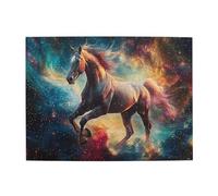 Liorosa Puzzle mistico con cavallo nella tempesta cosmica per adulti 500 pezzi, puzzle in legno decorazione da parete con galassia vorticosa e effetti meteorici, estetica dai colori morbidi