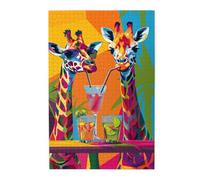 Liorosa Puzzle per adulti, 1000 giraffe stravaganti con cocktail vivaci, colori incredibilmente vivaci, brainstorming per alleviare lo stress, montaggio pratico della tua decorazione domestica da