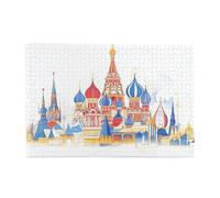 Liorosa Puzzle per adulti 1000 pezzi Architettura a cupola di cipolla russa, edifici colorati in stile Cremlino, arte culturale impegnativa, goditi il processo di risoluzione del puzzle, opere d'arte