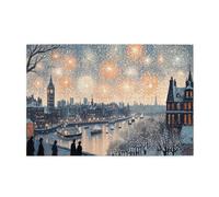 Liorosa puzzle per adulti 1000 pezzi celebrazione invernale notte con design vivace, completo di famiglia e amici, brainstorming per alleviare lo stress, dimenticare i problemi della vita