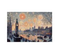 Liorosa puzzle per adulti 1000 pezzi celebrazione notte, classici monumenti di Londra arte notturna, goditi il processo di risoluzione del puzzle, piacere sia corpo che mente, opera d'arte unica per
