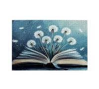 Liorosa puzzle per adulti 1000 pezzi conoscenza fioritura, libro aperto e fiore ultra realistici, relax profondo per te stesso, montaggio pratico della tua decorazione domestica arte murale