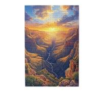 Liorosa Puzzle per adulti 1000 pezzi Discesa divina, ultimi raggi del sole che illuminano antiche facce rocciose nella valle, bellissimo capolavoro del deserto, goditi il processo di risoluzione del