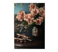 Liorosa Puzzle per adulti, 1000 pezzi, elegante pila di libri con sigaro, estetica classica vintage natura morta puzzle in legno, hobby esplorativi e sfide, regalo per amici