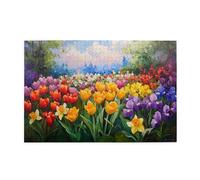 Liorosa puzzle per adulti 1000 pezzi fantasia floreale olandese, tulipani misti e iris con pennellate impressioniste, ideali per il relax e il divertimento in famiglia, goditi il processo di