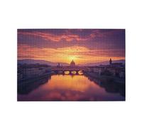 Liorosa Puzzle per adulti 1000 pezzi Firenze Sunset Panorama, puzzle in legno dai toni caldi per decorazione da parete, sollievo dallo stress, ideale per rilassarsi e mostrare per gli amanti dei