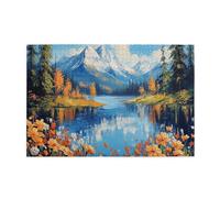 Liorosa Puzzle per adulti, 1000 pezzi, lago delle foreste primaverili, arte moderna della pittura a olio, paesaggio naturale, ideale per il relax e il divertimento in famiglia, impegnativo esercizio