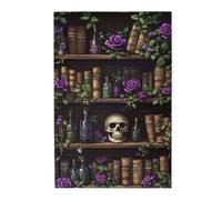 Liorosa Puzzle per adulti 1000 pezzi libreria gotica con teschio, estetica classica vintage, ogni pezzo è unico, hobby di attività creative per adulti, per gli amanti del mistero