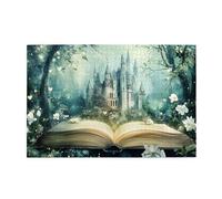 Liorosa Puzzle per adulti 1000 pezzi libro incantato e castello gotico, foreste fantasy, puzzle in legno con finestre luminose, tema magico sfidante, ideale per feste serate di gioco