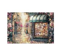 Liorosa Puzzle per adulti 1000 pezzi mattina in Europa, panetteria con petali a cascata, scena impegnativa del paesaggio stradale, pezzi si adattano perfettamente, ideali per relax e divertimento in