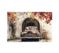 Liorosa Puzzle per adulti 1000 pezzi Reverie rustico, veicolo vintage tra foglie cadute, puzzle in legno memoria accogliente, estetica classica vintage, divertiti a risolvere puzzle con la tua