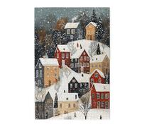 Liorosa Puzzle per adulti 1000 pezzi Silent Night Village, sfidante scena stagionale antistress, rilassamento profondo per te, completo di famiglia e amici