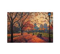 Liorosa Puzzle per adulti 1000 pezzi tramonto nel parco autunnale, alberi dai colori caldi che incorniciano il passaggio pedonale con lo skyline della città, pezzi si adattano perfettamente, adatti