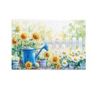 Liorosa Puzzle per adulti 1000 pezzi - un colorato giardino primaverile con girasoli e crisantemi in una penna, estetica dai colori tenui, ogni pezzo è unico, regalo per gli amanti dei fiori