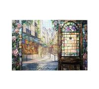 Liorosa Puzzle per adulti 1000 pezzi vicolo acciottolato con finestre caleidoscopio, puzzle in legno paesaggio urbano, ideale per relax e divertimento in famiglia, dimentica i problemi della vita