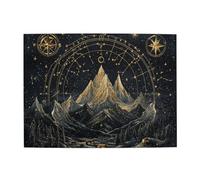 Liorosa Puzzle per adulti, 500 pezzi, catena montuosa mistica sotto il cielo cosmico, costellazione dorata e mappa stellare, puzzle celeste impegnativo per adulti, splendida opera d'arte