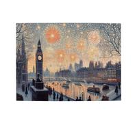 Liorosa puzzle per adulti 500 pezzi celebrazione notte, classici monumenti di Londra arte notturna, goditi il processo di risoluzione del puzzle, piacere sia corpo che mente, opera d'arte unica per