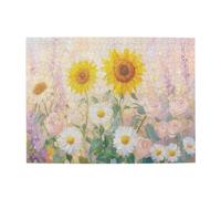 Liorosa Puzzle per adulti 500 pezzi Garden Reverie, fiori misti di girasoli, margherite rose su tela, puzzle di natura morta in legno, pezzi si adattano perfettamente, regalo per un amico