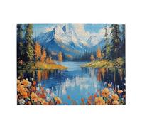 Liorosa Puzzle per adulti, 500 pezzi, lago delle foreste primaverili, arte moderna della pittura a olio, paesaggio naturale, ideale per il relax e il divertimento in famiglia, impegnativo esercizio