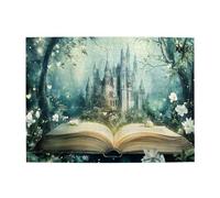 Liorosa Puzzle per adulti 500 pezzi libro incantato e castello gotico, foreste fantasy, puzzle in legno con finestre luminose, tema magico sfidante, ideale per feste serate di gioco