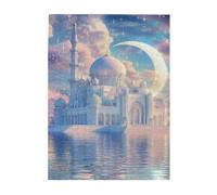 Liorosa Puzzle per adulti, 500 pezzi, maestosa moschea al chiaro di luna con archi ornati, pezzi si adattano perfettamente, ideali per relax e divertimento in famiglia, attività divertenti per le