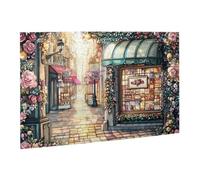 Liorosa Puzzle per adulti 500 pezzi mattina in Europa, panetteria con petali a cascata, scena impegnativa del paesaggio stradale, pezzi si adattano perfettamente, ideali per relax e divertimento in