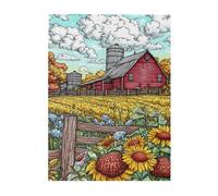 Liorosa Puzzle per adulti 500 pezzi raccolto dorato, girasoli rustici in fiore sfida, rilassamento profondo per te stesso, montaggio pratico della tua decorazione domestica arte da parete