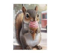 Liorosa Puzzle per adulti 500 pezzi Squirrel Sweet Escape, arte animale in legno di alta qualità, vivace e unico, adatto per feste serate di gioco e ricreazione in famiglia, per gli appassionati di