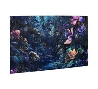 Liorosa Puzzle per adulti 500 pezzi Twilight Garden, fiori rosso chiaro nella foresta pluviale, arte botanica in legno di alta qualità, vibrante e unico, attività divertenti per le vacanze con la