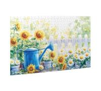 Liorosa Puzzle per adulti, 500 pezzi: un colorato giardino primaverile con girasoli e crisantemi in una penna, estetica dai colori tenui, ogni pezzo è unico, regalo per gli amanti dei fiori