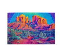 Liorosa puzzle psichedelici per adulti 1000 pezzi, sfide colorate del terreno desertico, vivaci e unici, i pezzi si adattano perfettamente, divertiti a risolvere enigmi con la tua famiglia