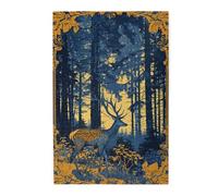 Liorosa Puzzle sentinella delle foreste dorate per adulti 1000 pezzi, cervo maestoso con boschi al chiaro di luna, hobby esplorativi e sfide, adatto per serate di gioco di festa e ricreazione in