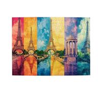 Liorosa Puzzle sinfonici colorati della Torre Eiffel per adulti, 500 pezzi, puzzle in legno con cieli arcobaleno e strade parigine, vibrante e unico, adatto per ricreazione familiare e decorazione da