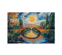 Liorosa puzzle vibrante da 1000 pezzi al chiaro di luna e ponte, design classico della pittura a olio, estetica retrò, hobby esplorativi e sfide, ogni pezzo è unico, puzzle in legno,