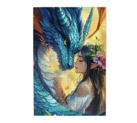 Liorosa Puzzle vibrante da 1000 pezzi drago e incantevole racconto del genio. Splendido puzzle in legno con ogni pezzo pieno di fantasia. Ideale per gli amanti della fantasia Rilassante Art Time
