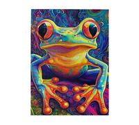 Liorosa Puzzle vibrante da 500 pezzi a forma di rana arcobaleno in un vortice di colori. Perfetto per chi cerca una mente - Puzzle pieghevole avventura, meravigliosa immaginazione, design vivace
