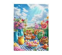 Liorosa Puzzle vibrante da 500 pezzi delizioso diffusione all'aperto, puzzle in legno per il relax. Mostra i semplici piaceri di una bella giornata, completo di famiglia e amici