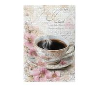 Liorosa Puzzle vintage "Coffee still life", 1000 pezzi, tazza in porcellana floreale e lettere scritte a mano, puzzle in legno di alta qualità, estetica retrò classica, ideale per relax e divertimento