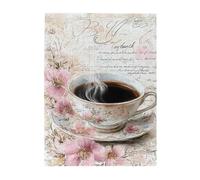 Liorosa Puzzle vintage "Coffee still life", 500 pezzi, tazza in porcellana floreale e lettere scritte a mano, puzzle in legno di alta qualità, estetica retrò classica, ideale per relax e divertimento